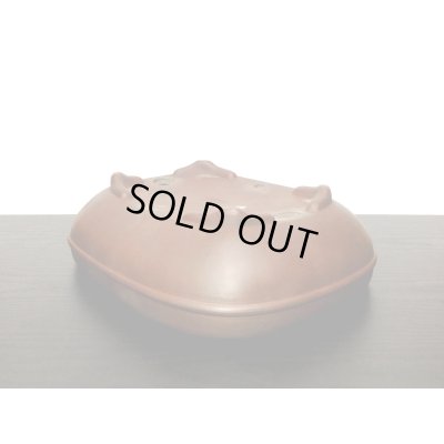 画像7: 常滑鉢　「松泉焼　山秋」　朱泥中帯内縁撫角長方鉢