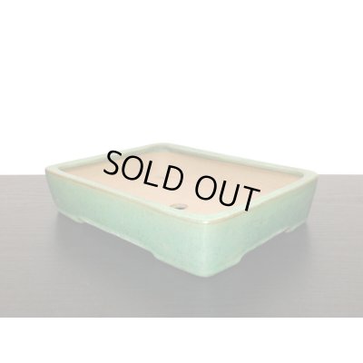 画像6: 常滑鉢　「山房」　緑釉内縁長方鉢