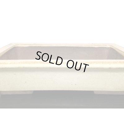 画像7: 常滑鉢　「山秋造印」　白釉外縁長方鉢