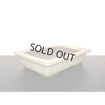 画像3: 常滑鉢　「山秋造印」　白釉外縁長方鉢