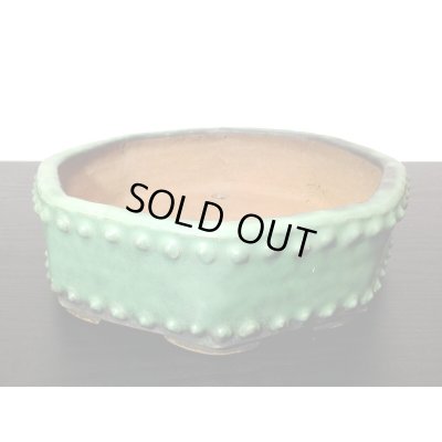 画像6: 常滑鉢　「秀峰」　緑釉内縁八角太鼓鉢