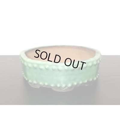 画像7: 常滑鉢　「秀峰」　緑釉内縁八角太鼓鉢