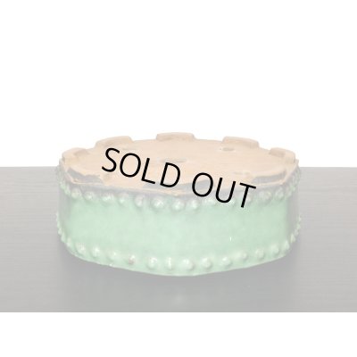 画像3: 常滑鉢　「秀峰」　緑釉内縁八角太鼓鉢