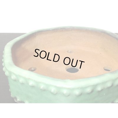 画像5: 常滑鉢　「秀峰」　緑釉内縁八角太鼓鉢