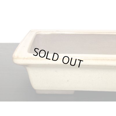 画像6: 常滑鉢　「山秋造印」　白釉外縁長方鉢