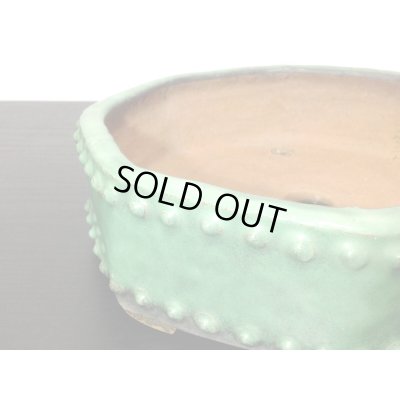 画像4: 常滑鉢　「秀峰」　緑釉内縁八角太鼓鉢