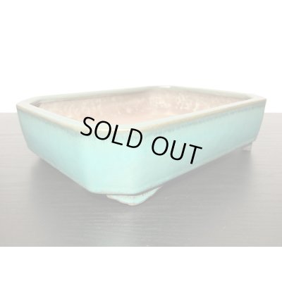 画像3: 常滑鉢 「松泉焼 山秋」 織部釉内縁長方鉢