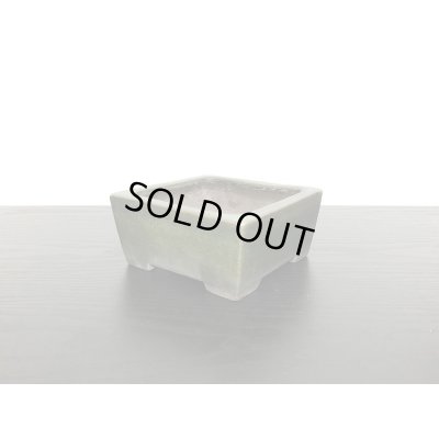 画像3: 常滑鉢　「松泉焼　山秋」　緑釉内縁正方鉢