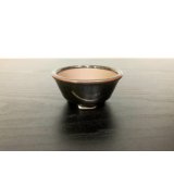 沈壽官窯小品盆栽鉢　薩摩焼/黒薩摩　「金のじ」　盆器外縁