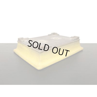 画像5: 常滑鉢　「松泉焼　山秋」　黄釉外縁長方鉢