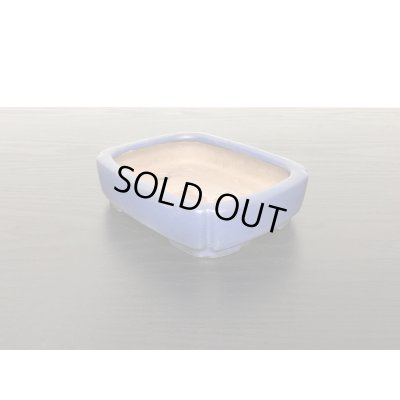 画像4: 常滑鉢　「柴勝」　瑠璃釉隅入切足長方鉢