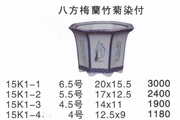 画像1: 八方染付鉢（小品鉢） (1)