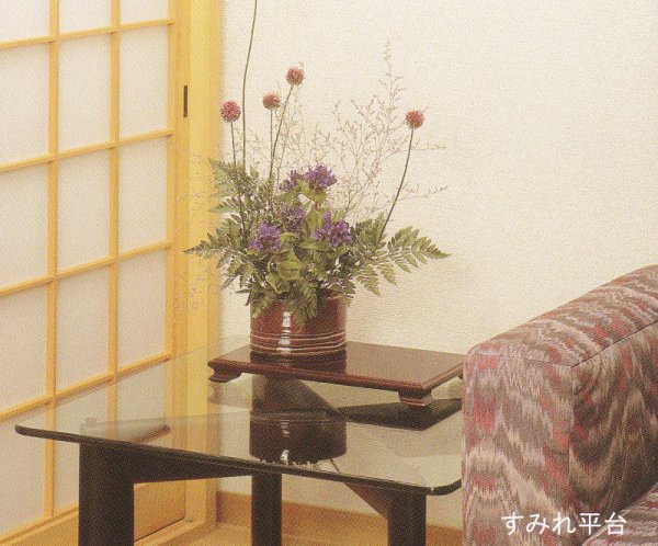 画像2: 花台(平卓)/黒丹調 (2)