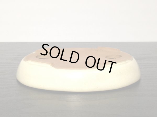 画像2: 常滑鉢　「山房」　白釉切立楕円鉢 (2)