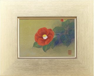 真作/養父清直/耶生/雪中南天鴬図/花鳥/桐共箱付/布袋屋掛軸A