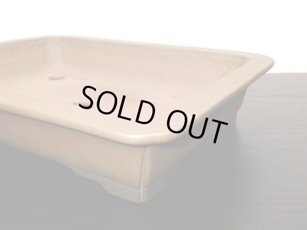 画像8: 常滑鉢 「中野行山」 紫泥隅入外縁長方鉢 (8)