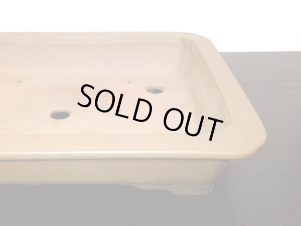 画像6: 常滑鉢 「中野行山」 紫泥隅入外縁長方鉢 (6)