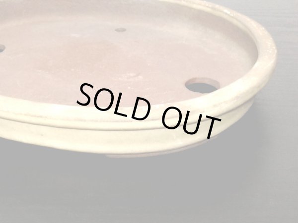 画像6: 常滑鉢　「松泉焼　山秋」　白釉外縁楕円浅鉢 (6)