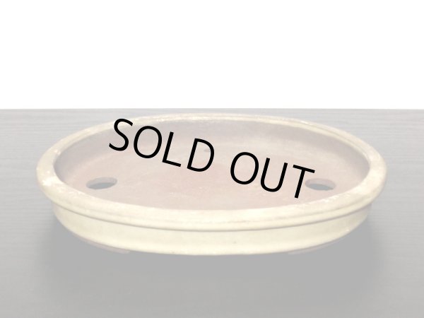 画像3: 常滑鉢　「松泉焼　山秋」　白釉外縁楕円浅鉢 (3)