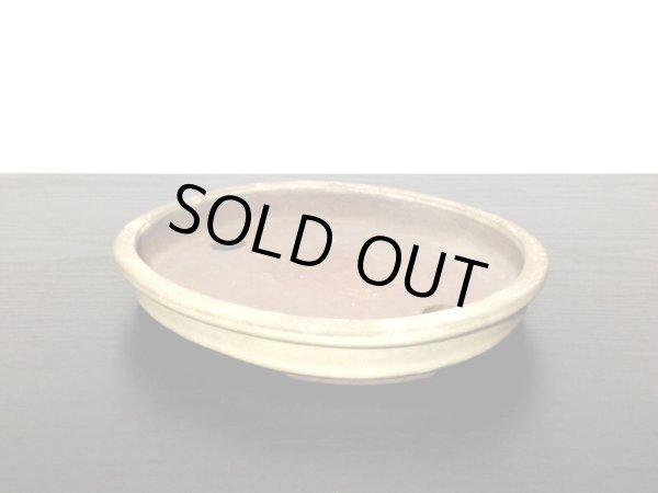 画像4: 常滑鉢　「松泉焼　山秋」　白釉外縁楕円浅鉢 (4)