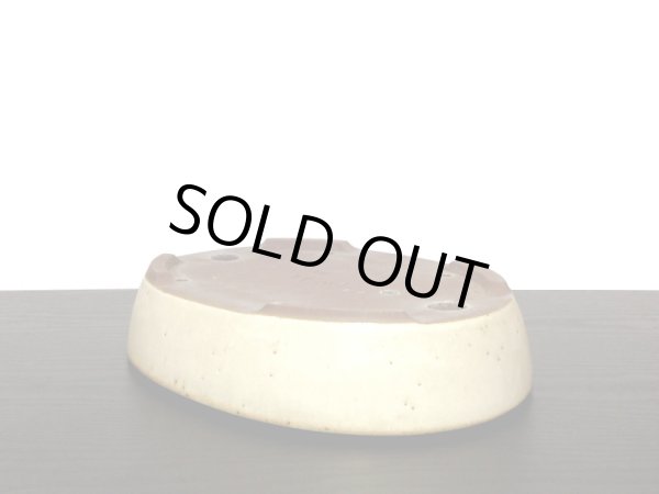 画像4: 常滑鉢 「松泉焼 山秋」 白釉内縁楕円鉢 (4)