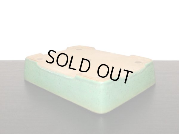 画像7: 常滑鉢　「山房」　緑釉内縁長方鉢 (7)