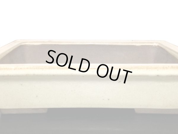 画像7: 常滑鉢　「山秋造印」　白釉外縁長方鉢 (7)