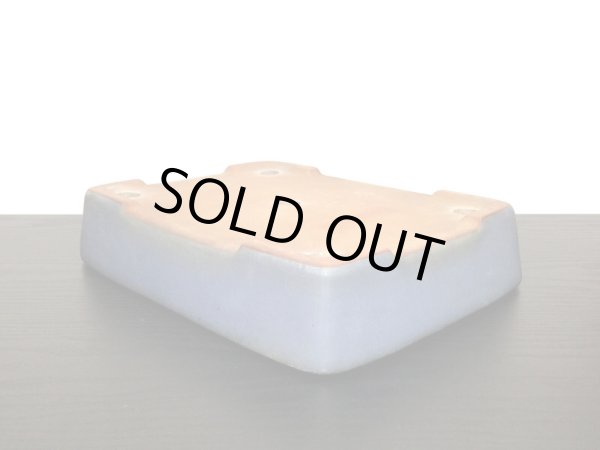 画像7: 常滑鉢　「山房」　均釉内縁長方鉢 (7)