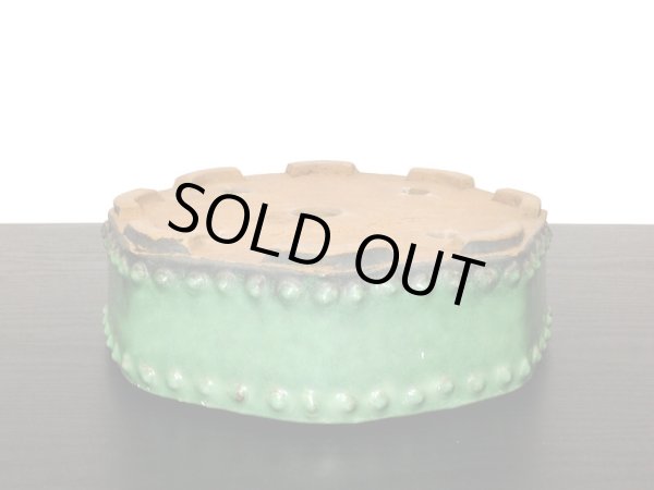 画像3: 常滑鉢　「秀峰」　緑釉内縁八角太鼓鉢 (3)