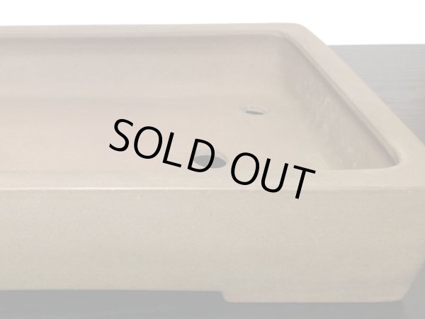 画像7: 常滑鉢 「中野行山」 紫泥内縁長方鉢 (7)