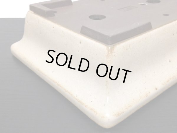 画像5: 常滑鉢　「山秋造印」　白釉外縁長方鉢 (5)