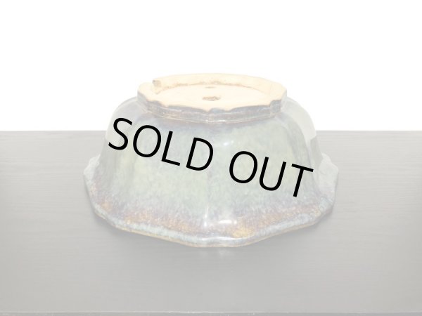 画像4: 常滑鉢　「鴻陽」　緑釉外縁輪花鉢 (4)