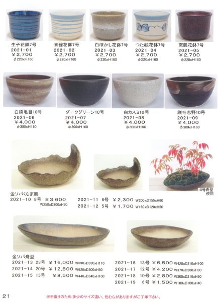 画像1: 信楽焼中品盆栽鉢（カタログ） (1)