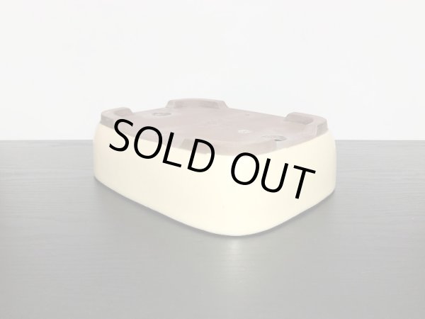 画像5: 常滑鉢　「松泉焼　山秋」　白釉内縁撫角長方鉢 (5)