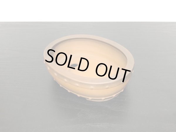 画像5: 常滑鉢　「美芸」　内縁鋲打楕円鉢 (5)