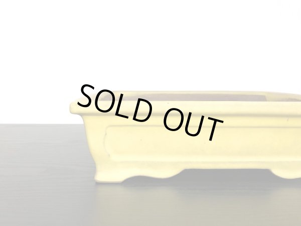 画像3: 常滑鉢　「松泉焼　山秋」　黄釉外縁窓入長方鉢 (3)